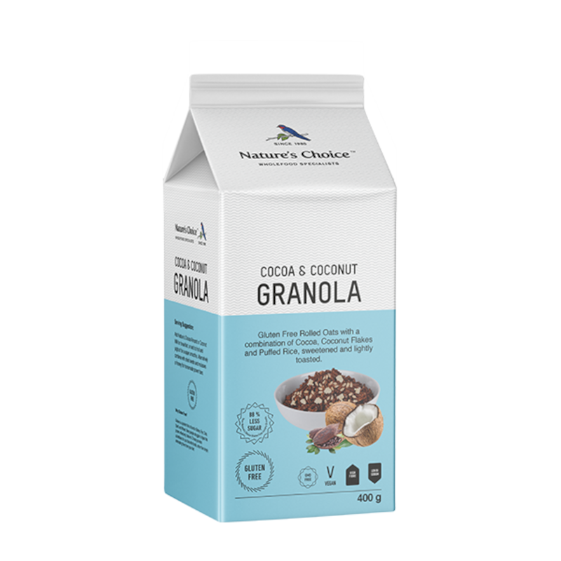 Nature's Choice GF Cocoa and Coconut Granola 400g