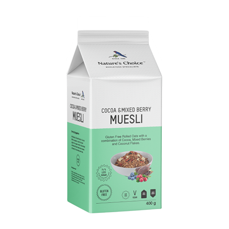 Nature's Choice GF Cocoa and Mixed Berry Muesli 400g