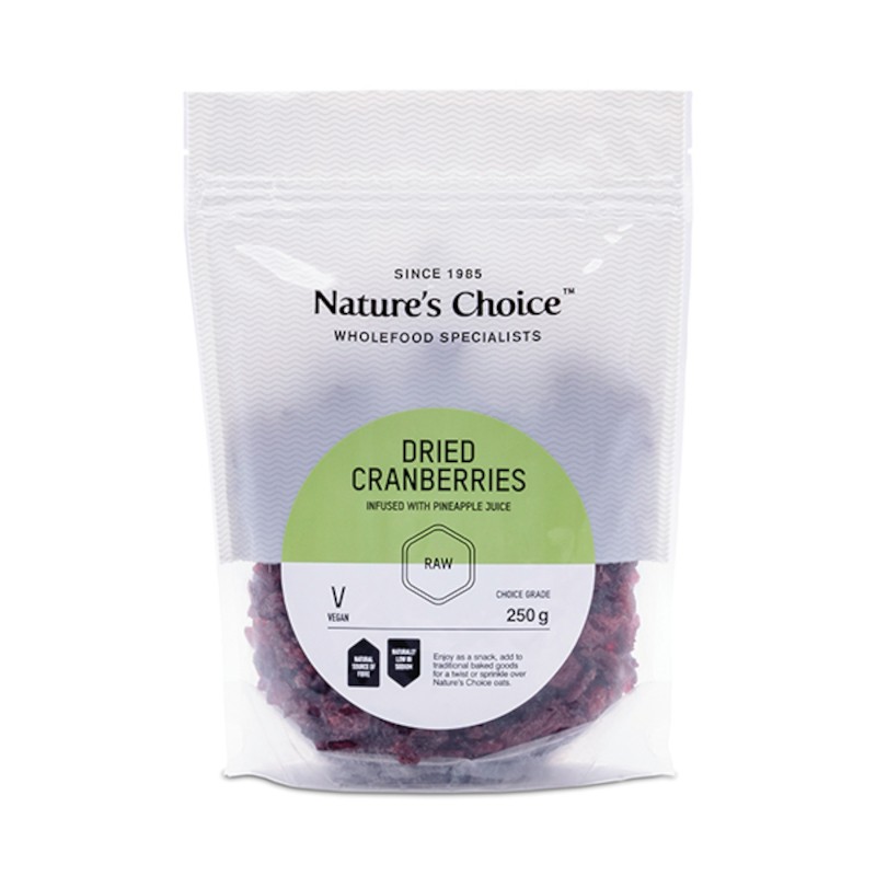 Nature's Choice Dried Cranberries 250g